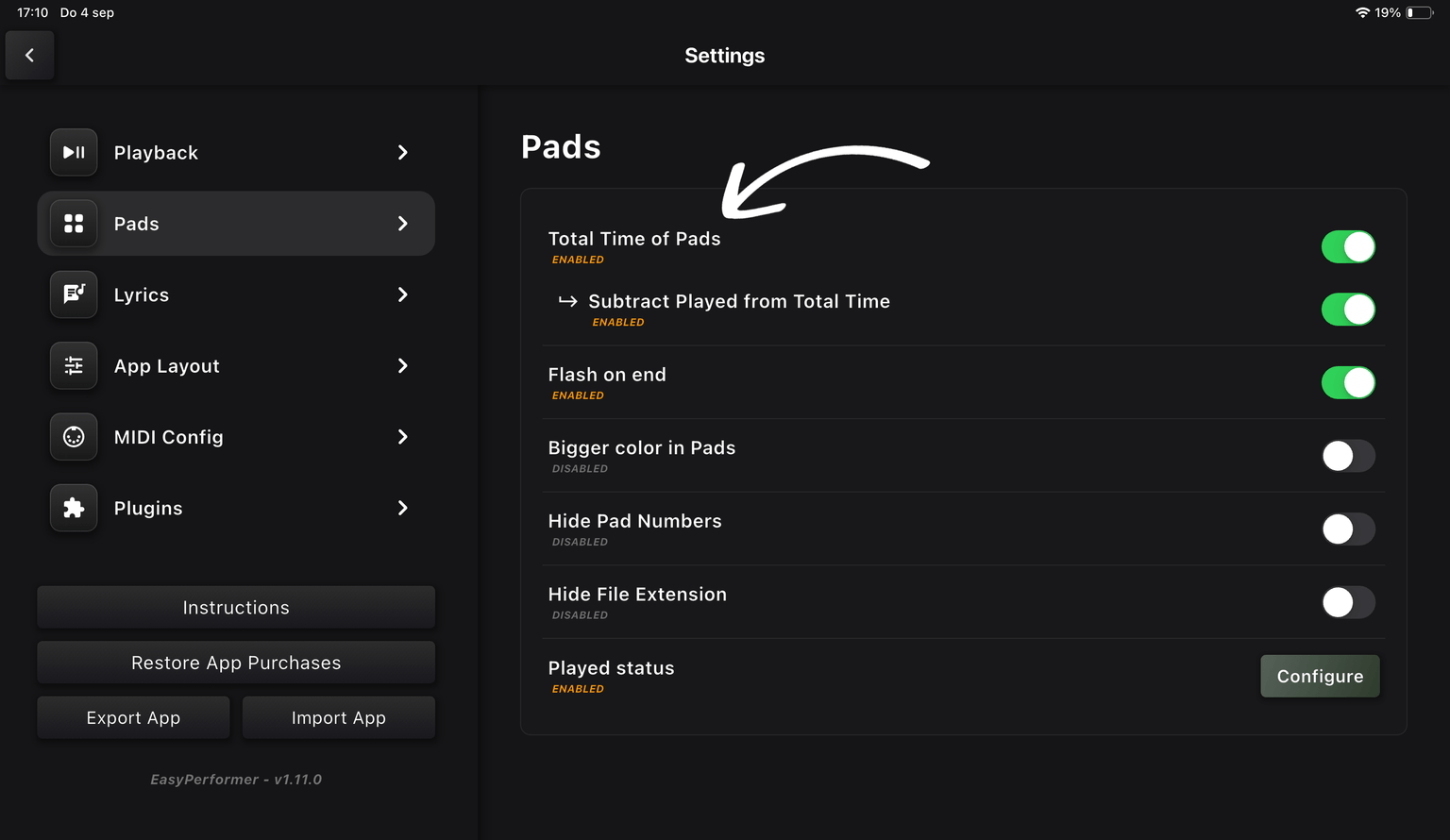Total duration Label Settings